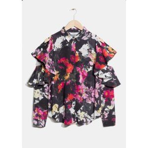 & OTHER STORIES Floral Cold Shoulder Ruffle Top